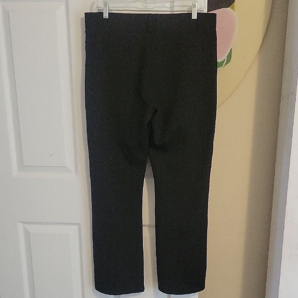 Kay Unger NY SzXL Black Wht Pin stretch, wide waist comfort Pants - Picture 3 of 3